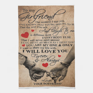 Love Quote For Girlfriend Best Gift For Wife Kitchen Towel
