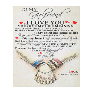 Love Quote For Girlfriend   Best Gift For Wife Metal Print