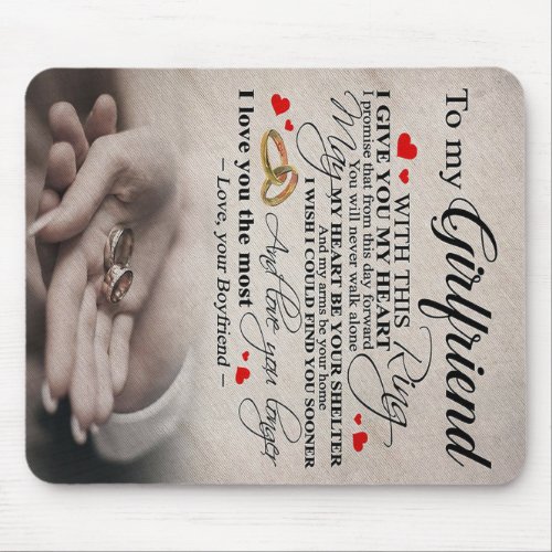 Love Quote For Girlfriend  Best Gift For Wife Mouse Pad
