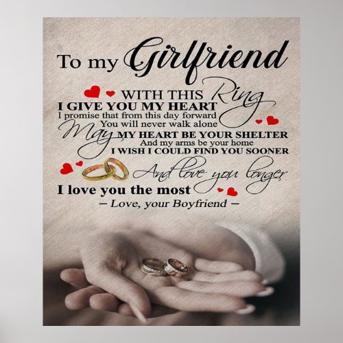 Love Quote For Girlfriend  Best Gift For Wife Poster