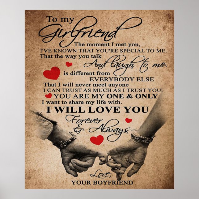 Love Quote For Girlfriend | Best Gift For Wife Poster (Front)
