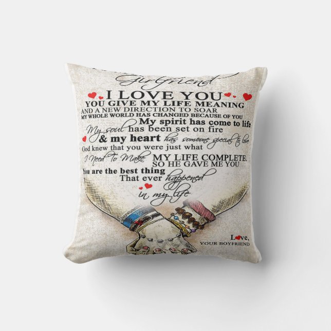 Love Quote For Girlfriend | Best Gift For Wife Throw Pillow (Front)