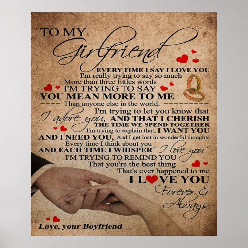 Love Quote For Girlfriend  Cute Decor Gift