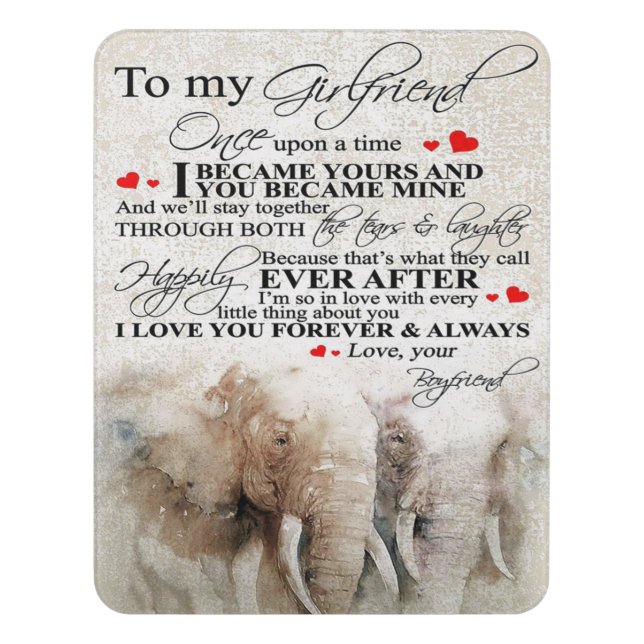 Love Quote For Girlfriend | Cute Decor Gift Door Sign (Contemporary Vert)