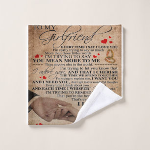 Love Quote For Girlfriend Cute Decor Gift Wash Cloth