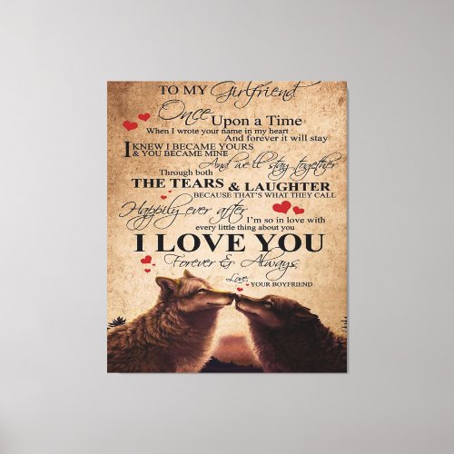 Love Quote For Girlfriend  Cute Family Present Canvas Print