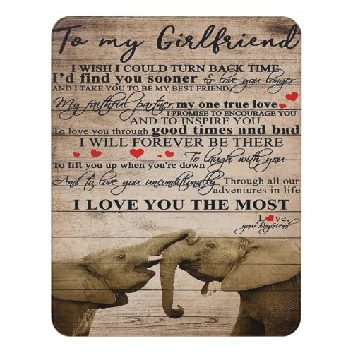 Love Quote For Girlfriend  Cute Family Present Door Sign