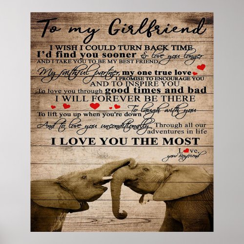 Love Quote For Girlfriend  Cute Family Present Poster