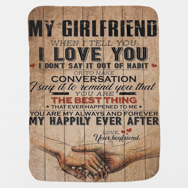 Love Quote For Girlfriend | Funny Quotes Gift Baby Blanket (Front)