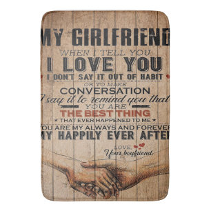 Love Quote For Girlfriend Funny Quotes Gift Bath Mat