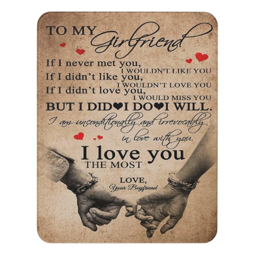 Love Quote For Girlfriend  Funny Quotes Gift Door Sign