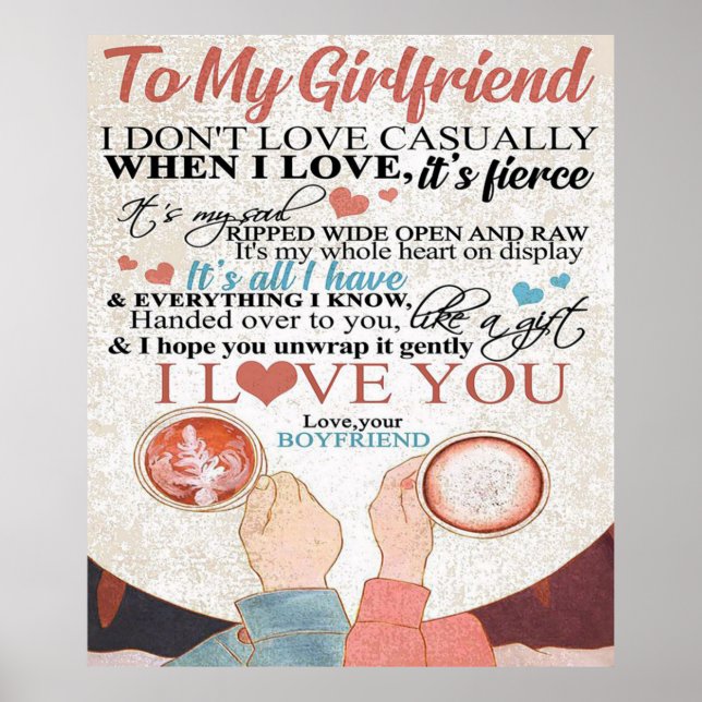 Love Quote For Girlfriend | Funny Quotes Gift Poster (Front)