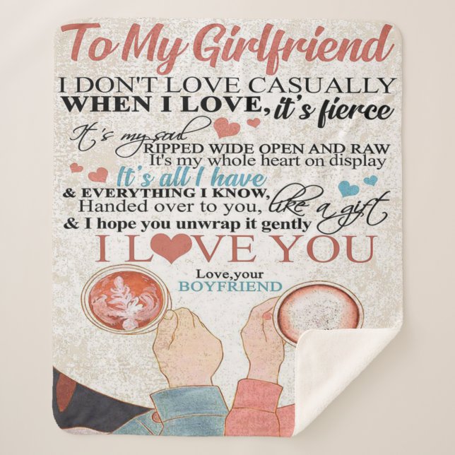 Love Quote For Girlfriend | Funny Quotes Gift Sherpa Blanket (Front)