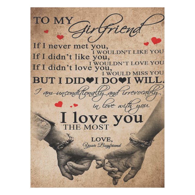 Love Quote For Girlfriend | Funny Quotes Gift Tablecloth (Front)