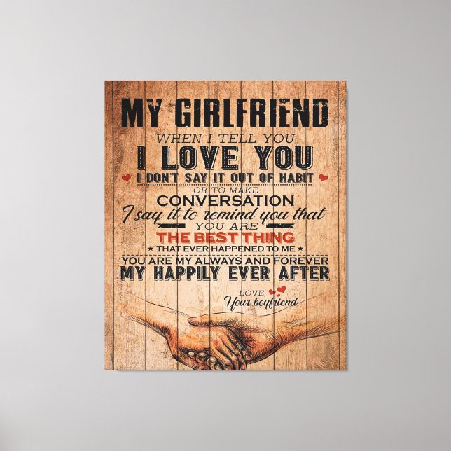 Love Quote For Girlfriend,Girlfriend Birthday Gift Canvas Print (Front)