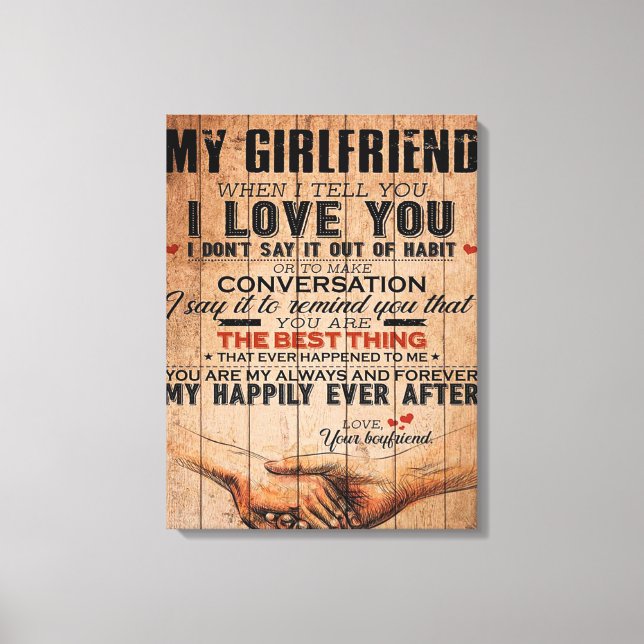 Love Quote For Girlfriend,Girlfriend Birthday Gift Canvas Print (Front)
