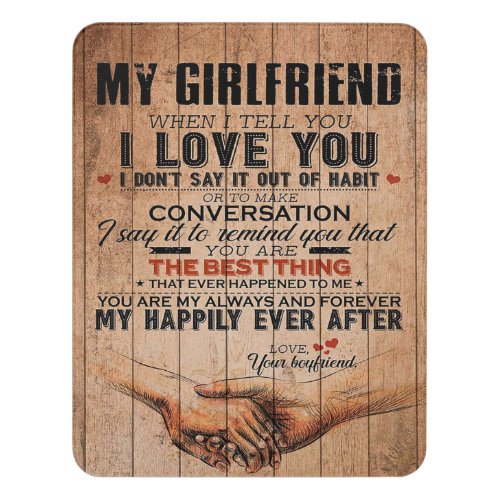 Love Quote For GirlfriendGirlfriend Birthday Gift Door Sign