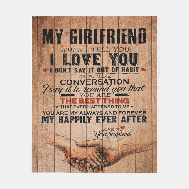 Love Quote For Girlfriend,Girlfriend Birthday Gift Fleece Blanket (Front)