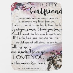 Love Quote For Girlfriend Lovely Couple Gift Baby Blanket