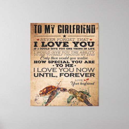 Love Quote For Girlfriend  Lovely Couple Gift Canvas Print
