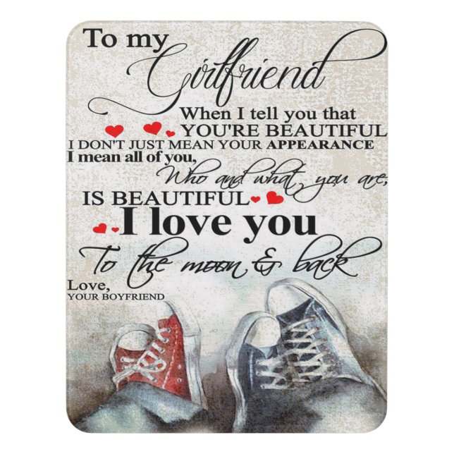 Love Quote For Girlfriend | Lovely Couple Gift Door Sign (Contemporary Vert)