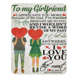 Love Quote For Girlfriend Lovely Couple Gift Door Sign
