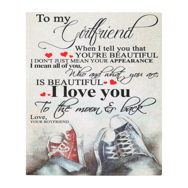 Love Quote For Girlfriend | Lovely Couple Gift Metal Print (Front)