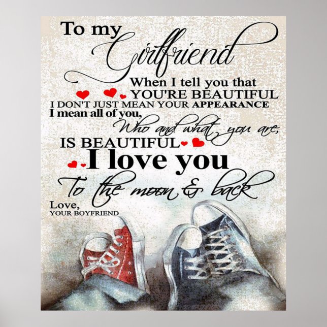 Love Quote For Girlfriend | Lovely Couple Gift Poster (Front)