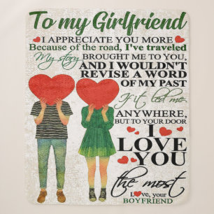 Love Quote For Girlfriend Lovely Couple Gift Sherpa Blanket