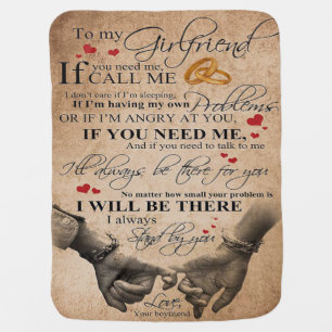 Love Quote For Girlfriend Matching couple gift Baby Blanket
