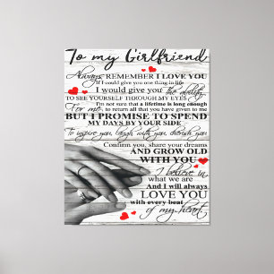 Love Quote For Girlfriend   Matching couple gift Canvas Print