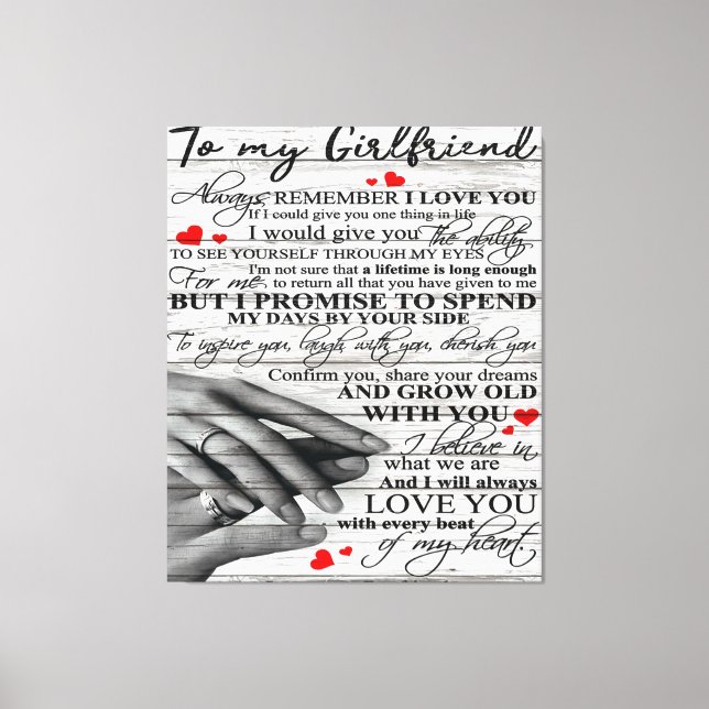 Love Quote For Girlfriend | Matching couple gift Canvas Print (Front)