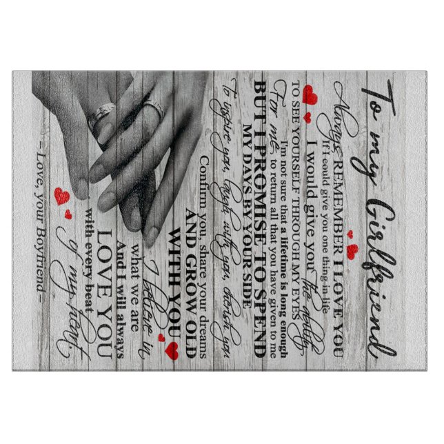 Love Quote For Girlfriend | Matching couple gift Cutting Board (Front)
