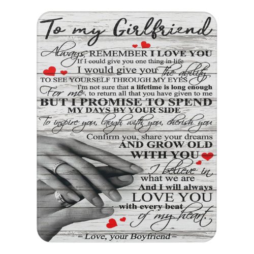 Love Quote For Girlfriend  Matching couple gift Door Sign