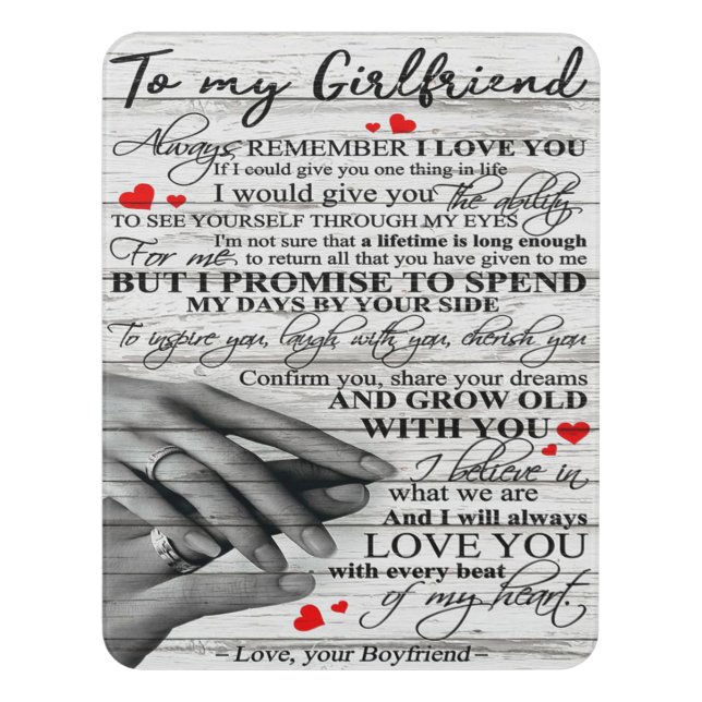 Love Quote For Girlfriend | Matching couple gift Door Sign (Contemporary Vert)