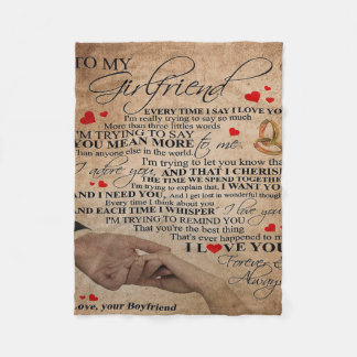 Love Quote For Girlfriend | Matching couple gift Fleece Blanket