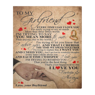Love Quote For Girlfriend   Matching couple gift Metal Print
