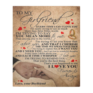 Love Quote For Girlfriend | Matching couple gift Metal Print
