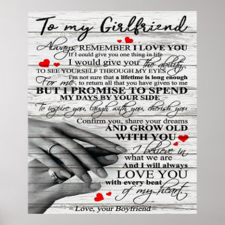 Love Quote For Girlfriend | Matching couple gift Poster
