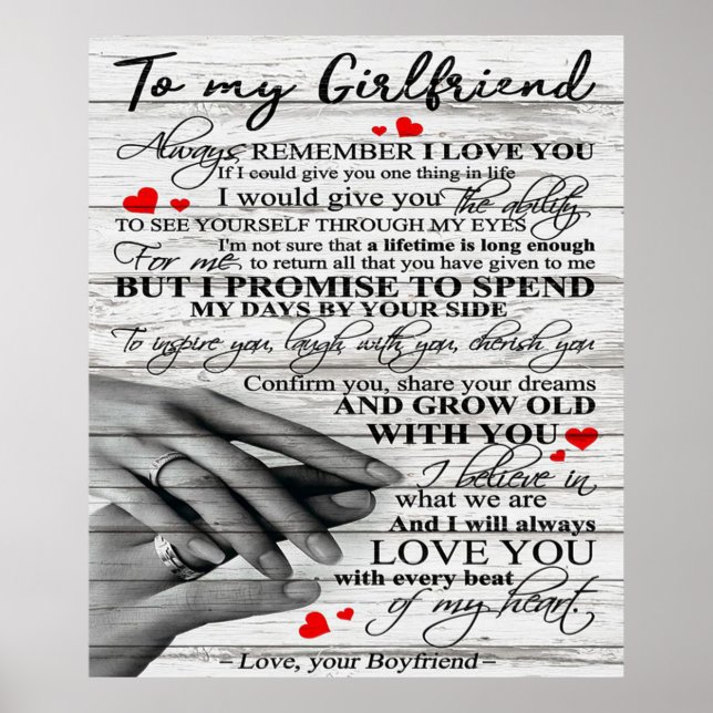 Love Quote For Girlfriend | Matching couple gift Poster (Front)