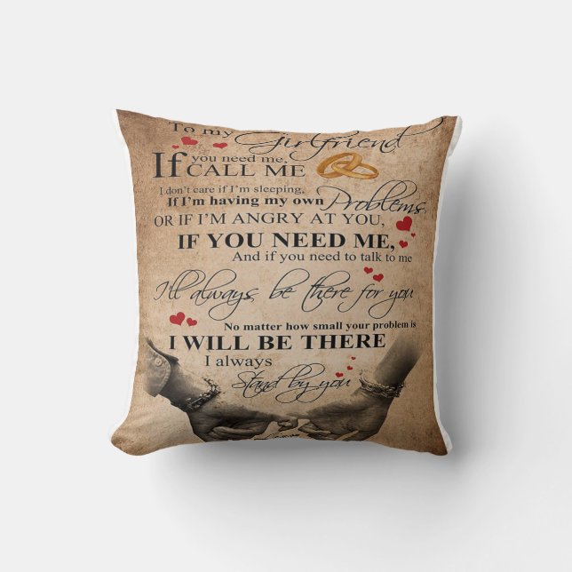 Love Quote For Girlfriend | Matching couple gift Throw Pillow (Front)