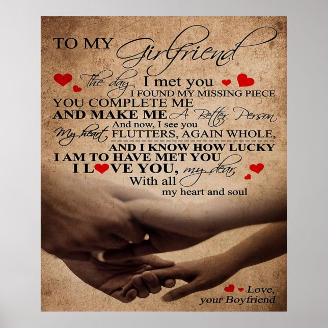 Love Quote For Girlfriend | Trendy Gift Poster (Front)