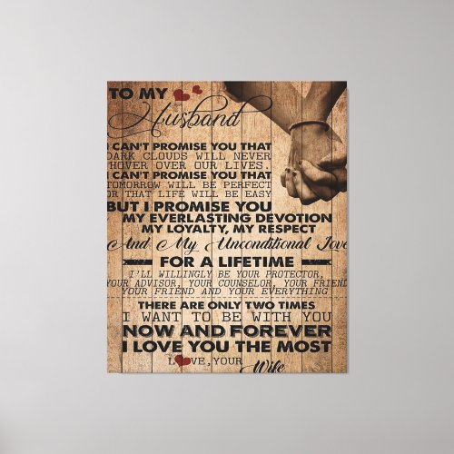 Love Quote For Husband  Best Gift For Husband Canvas Print