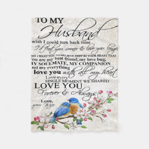 Love Quote For Husband Cute Decor Fleece Blanket