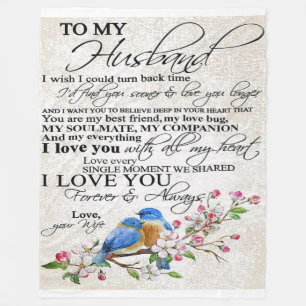 Love Quote For Husband Cute Decor Fleece Blanket