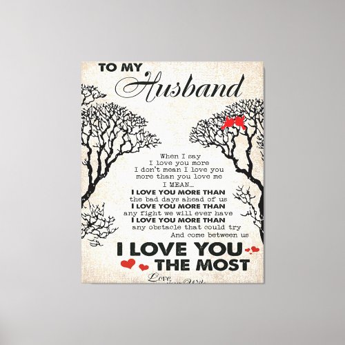 Love Quote For Husband  Cute Gift For Boyfriend Canvas Print