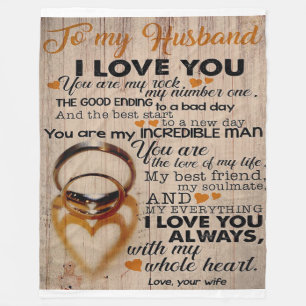 Love Quote For Husband Cute Gift For Boyfriend Fleece Blanket