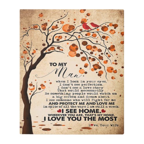 Love Quote For Husband  Cute Gift For Boyfriend Metal Print