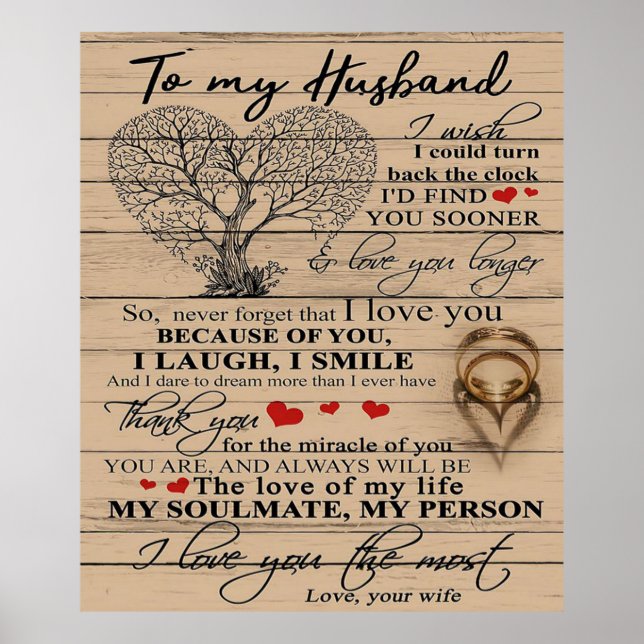 Love Quote For Husband | Cute Gift For Boyfriend Poster (Front)