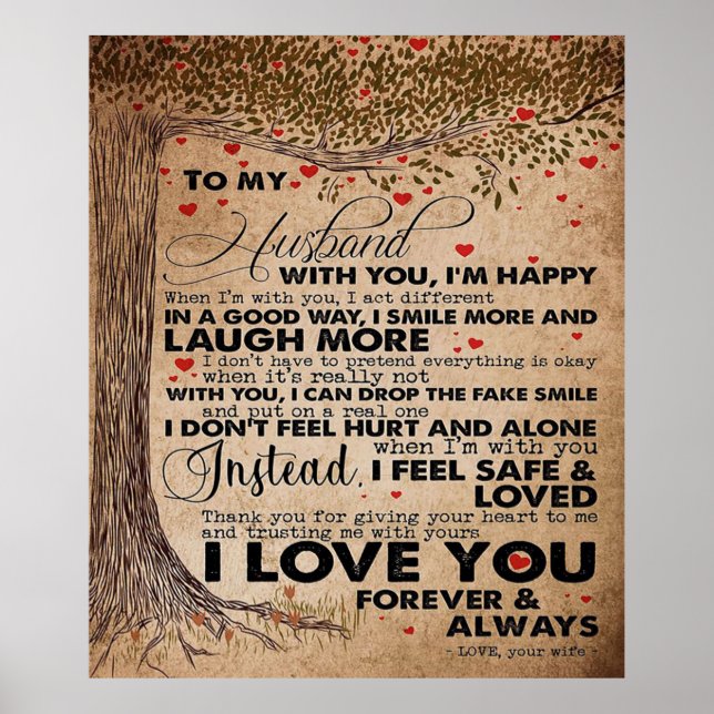 Love Quote For Husband | Cute Gift For Boyfriend Poster (Front)